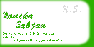 monika sabjan business card
