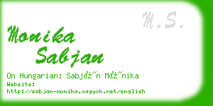 monika sabjan business card